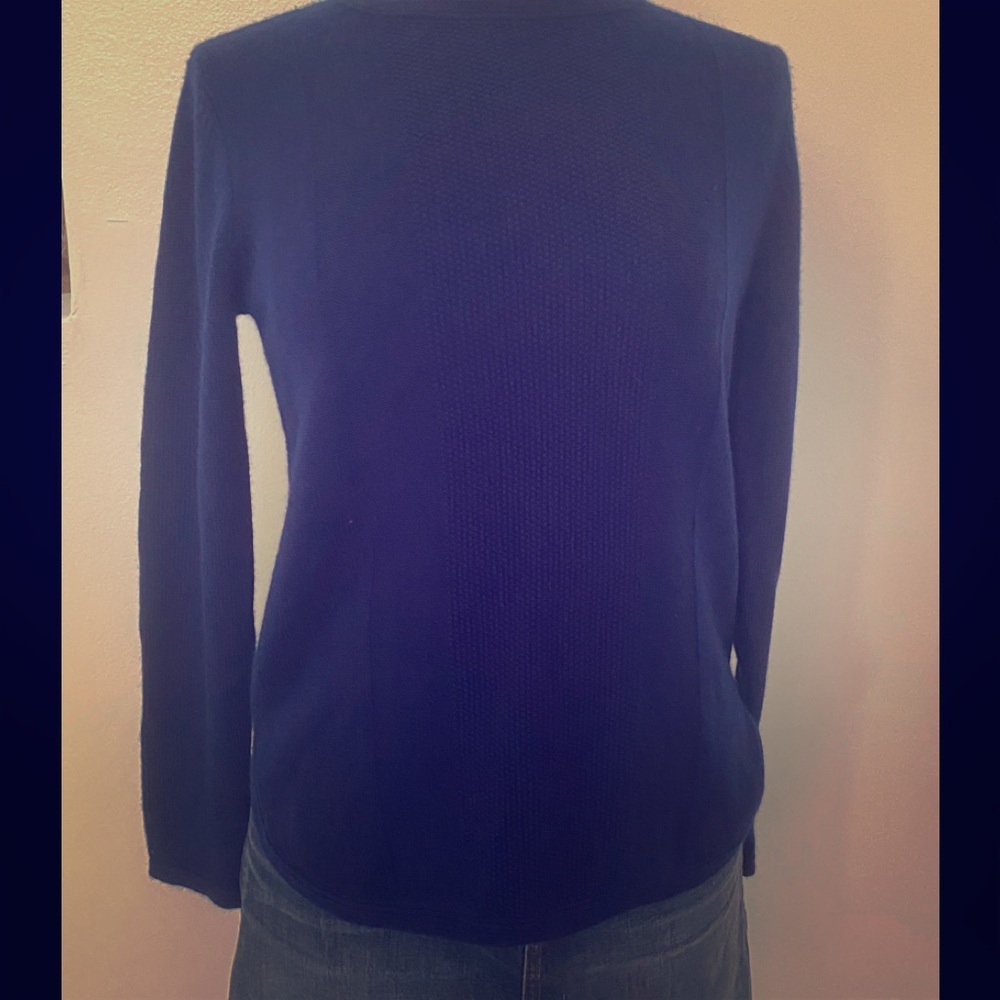Two Bees Plaid Elbow Cashmere Sweater Med